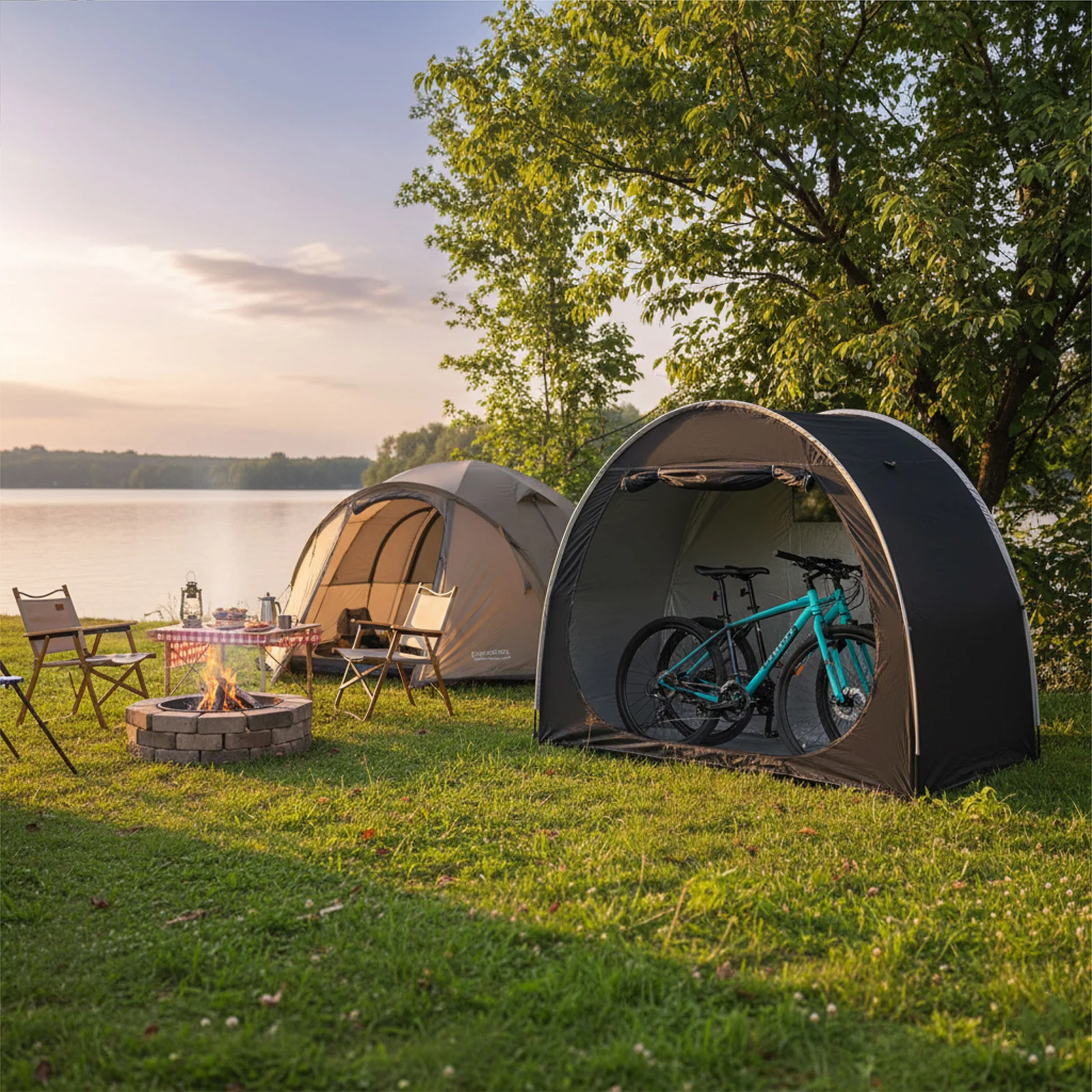 

Portable Thickened Oxford Cloth Bike Shelter Private Travel Tent for Outdoor Hiking Cycling Camping And Travel