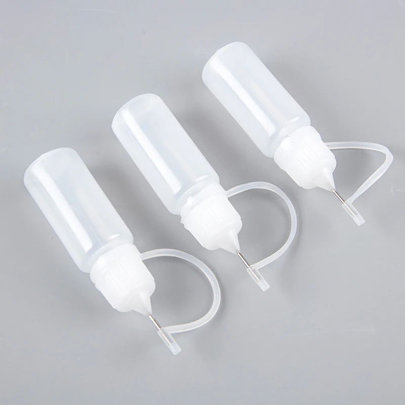 10 Pcs Needle Tip Glue 10ml Applicator Bottle Tube Sub-bottling Pinhole 5ml 10ml PET Refillable Bottle Liquid Dispenser Bottle