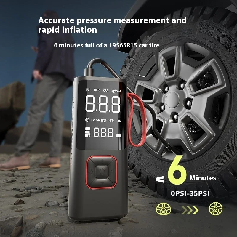 Portable Dual-Use Wireless Car Air Pump ABS Electric Tire Inflator for Cars Bicycles 6000mAh Digital 150psi Pressure 150psi