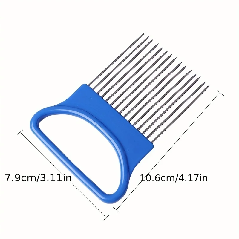 1pc Onion Needle Onion Fork Vegetables Fruit Slicer Tomato Cutter Cutting Safe Aid Holder Kitchen Accessories Tools