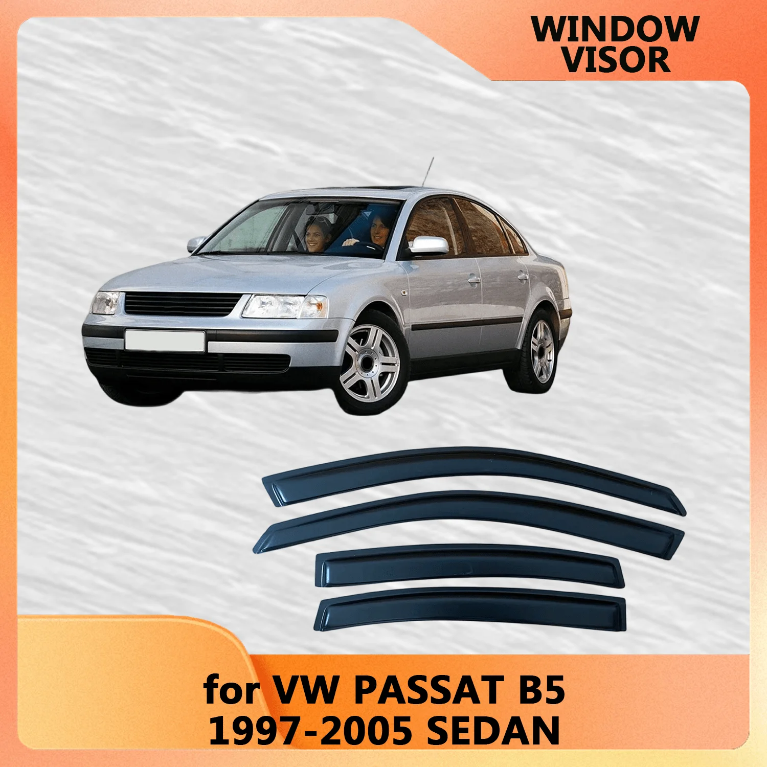 Visière de fenêtre pour VW Volkswagen PASSAT B5 berline 1997-1999 2000 2001 2002 2003 2004 2005, déflecteurs de vent, protection contre la pluie, visière de porte