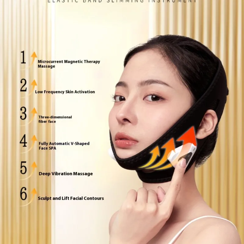 อุปกรณ์บํารุงผิวหน้า EMS - เครื่องนวดยกกระชับรูปร่าง V มาส์กหน้าต่อต้านริ้วรอยสําหรับการดูแลผิวกระชับใช้ในบ้าน