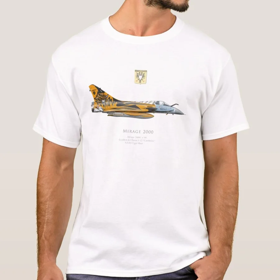 Nato Tiger Meet Dassault Mirage 2000 Fighter T Shirt. Short Sleeve 100% Cotton Casual T-shirts Loose Top Size S-3XL