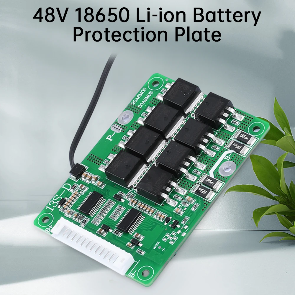 13S 48V 20A30A Same Port Battery Protection Plate Lithium Battery Charge Board With Equalization And Temperature Protection