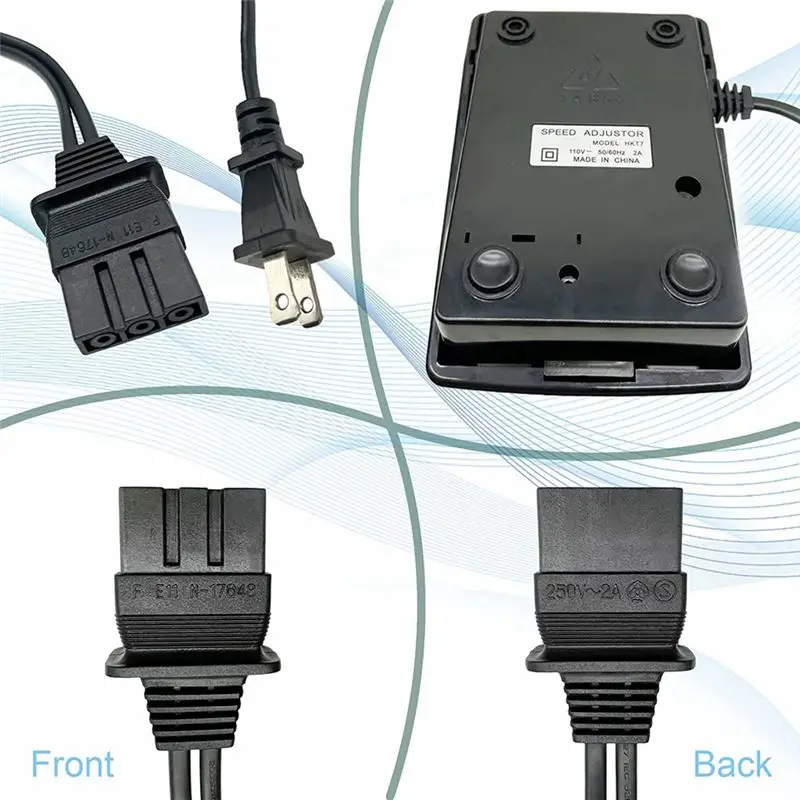 【STABLE QUALITY】Sewing Machine Foot Pedal,Sewing Machine Power Cord Replacement,Apply for Singer 359102-001 2263 E99670 US Plug