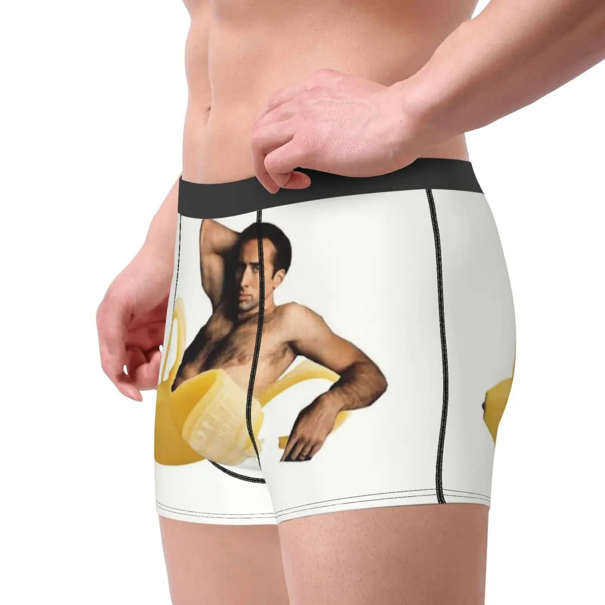 Custom Nicolas Cage In A Banana Boxer Shorts For Homme 3D Print Funny Meme Underwear Panties Briefs Breathable Underpants