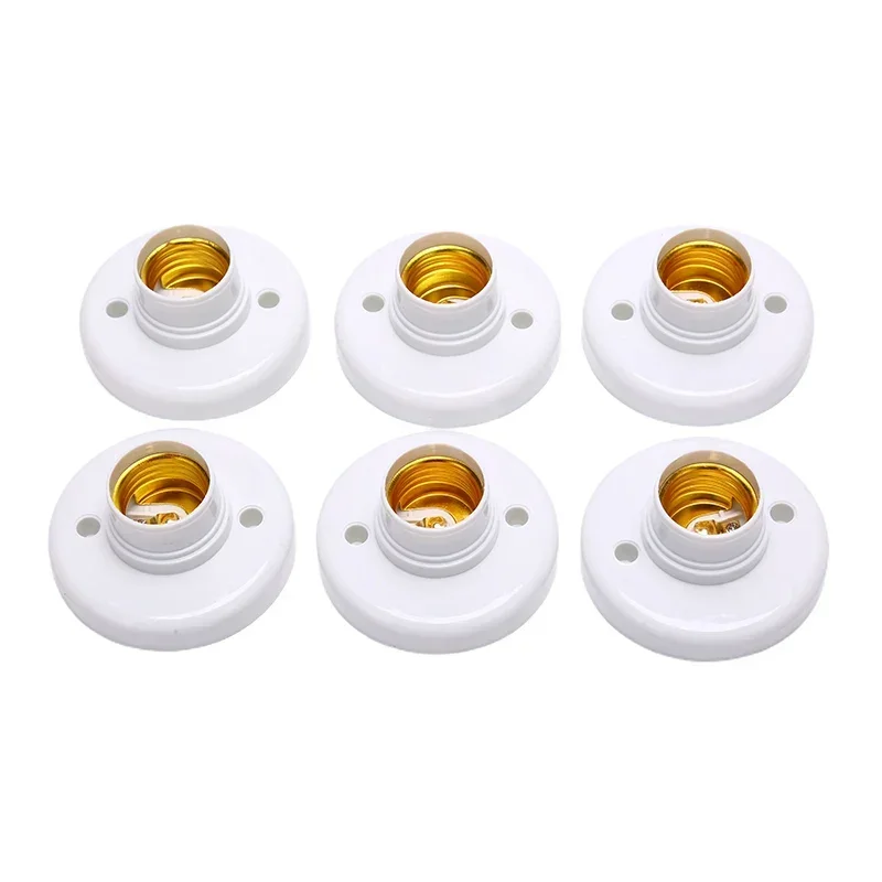 2/4/6/10pcs Round E14 White LED Lamp Screw Cap Socket White Ceiling Light Lamp Bulb Fixing Base Stand Light Bulb Holder for Home