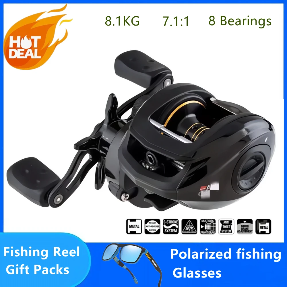 

NEW Original PRO MAX PMAX3 Left Right Bait Casting Fishing Reel 7.1:1 8BB Drag 8.1kg Water Drop Baitcasting Fishing Reels