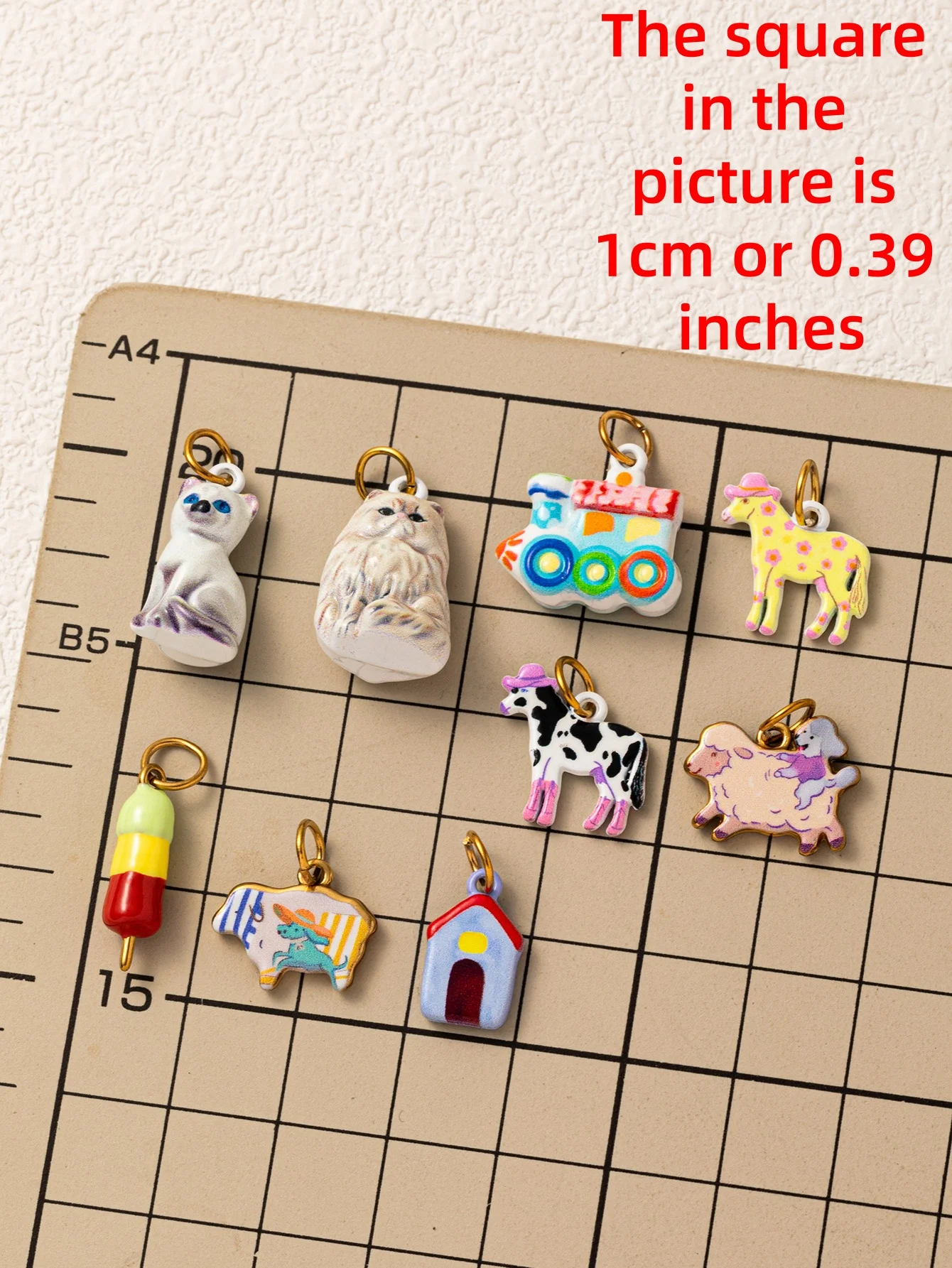 316 Edelstahl Wasserdicht Farbbeständig Niedliche und Schlichte Schaf-, Welpen-, Gelbes Pferd DIY Anhänger Charms für Schmuck – Detail 1
