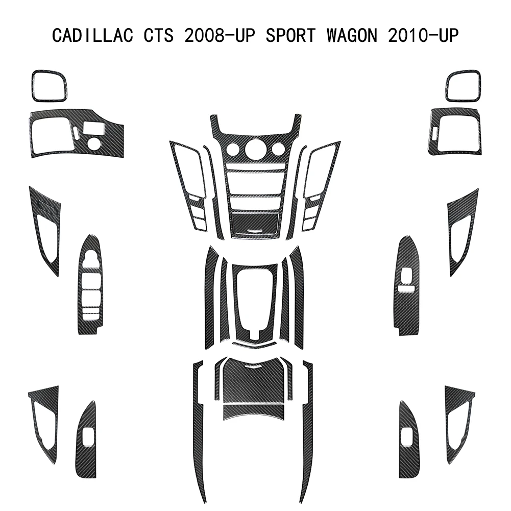 

One Set Carbon Fiber Stickers For Cadillac CTS 2008-UP Sport Wagon 2010-UP Car Interior Decoration Accessories