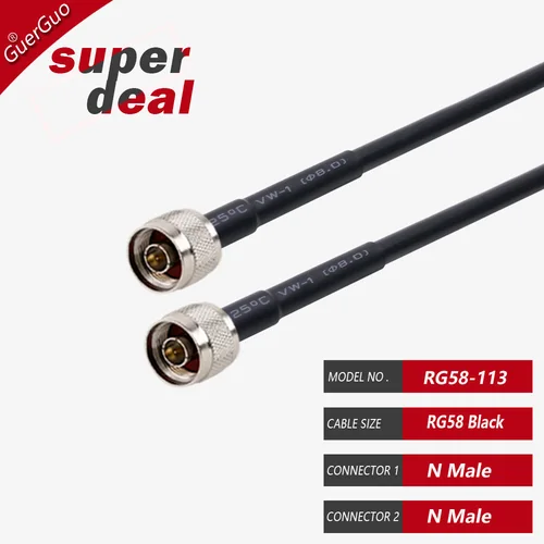 Imagen 2 del producto Conector RF N a N RG58 Cable N macho a N macho hembra RF coaxial RG-58 Pigtail 3G 4G 5G LTE puente de extensión de antena