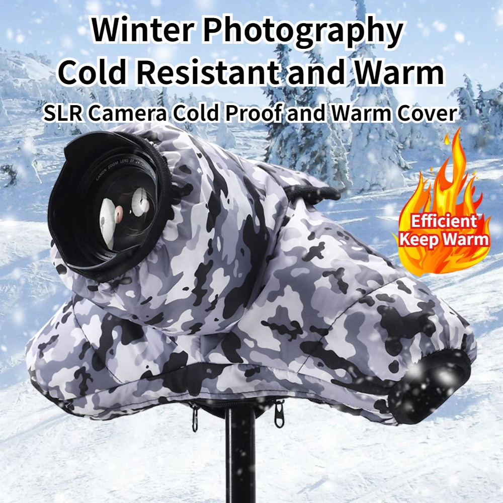 

DSLR Camera ColdProof Warm Cover Winter Outdoor Insulation Cover High Strength Thermal Storage for DSLR MILC Cameras Canon Nikon