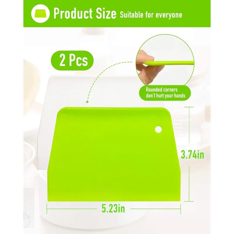 (2 SZT.) Skrobak do ciasta, skrobak do miski, bezpieczny dla żywności plastikowy nóż do ciasta, elastyczny plastikowy skrobak, praktyczna ławka - gorąca sprzedaż