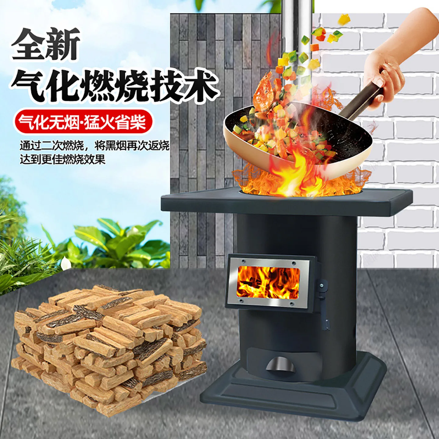 and coal dual-purpose gasifier heating furnace multi-functional household indoor rural heating stove