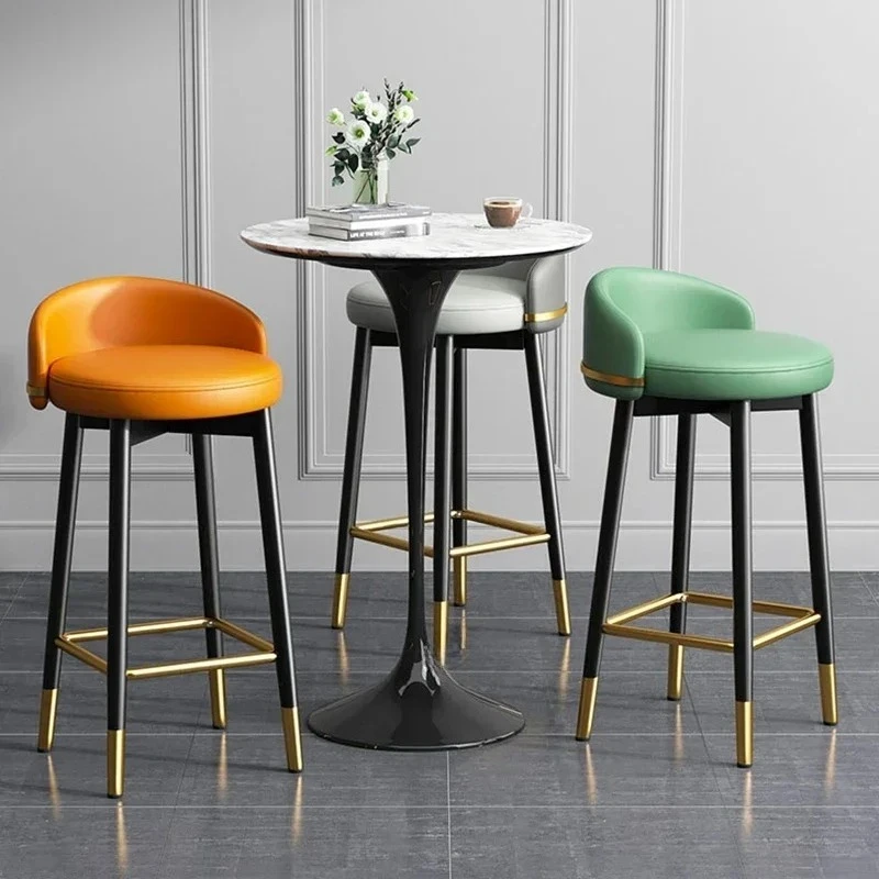 

Home Kitchen High Bar Stool Nordic Minimalist Bar Chairs Wrought Iron Backrest High Barstool Light Luxury Fashion Bar Furniture