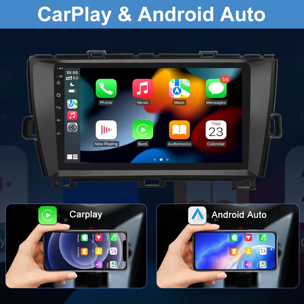 Junsun беспроводной CarPlay Android 12 радио для Toyota Prius 2010-2015 GPS Навигация стерео автомобильные интеллектуальные системы