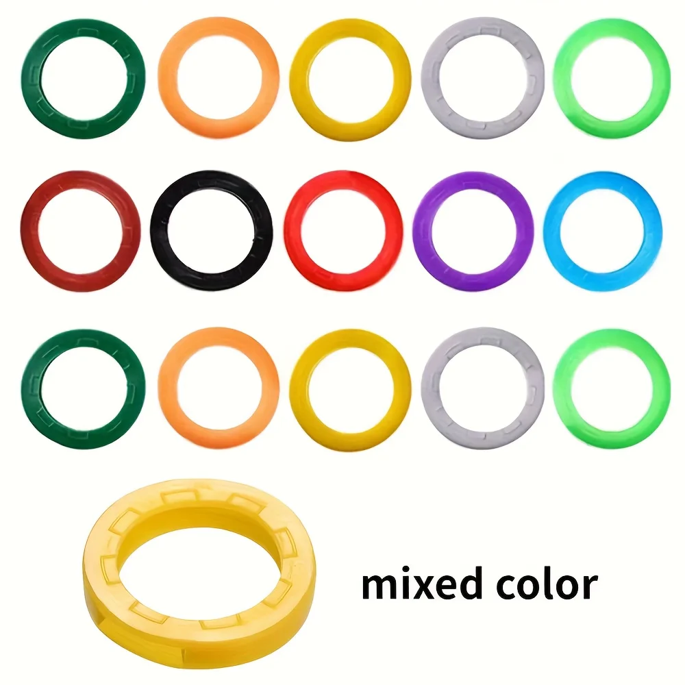 10pcs Random Color silicone key protective covers, DIY key protective rings