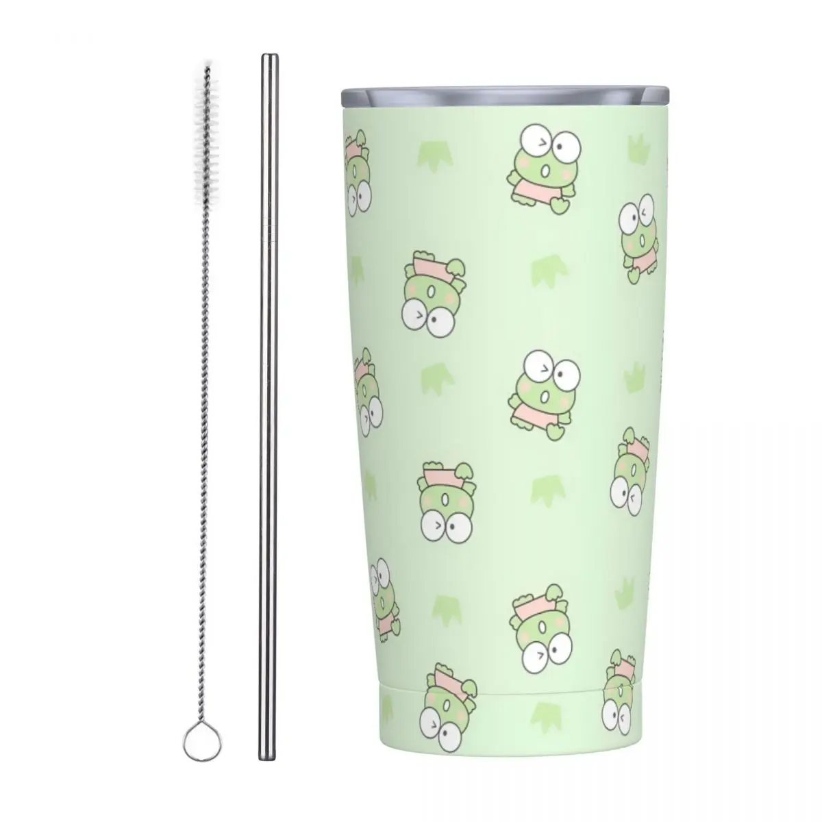 Keroppi Big-Eyed Frog Tumbler Cold and Hot Water Bottle Heat Preservation Stainless Steel Thermal Cups Design Travel Car Mugs