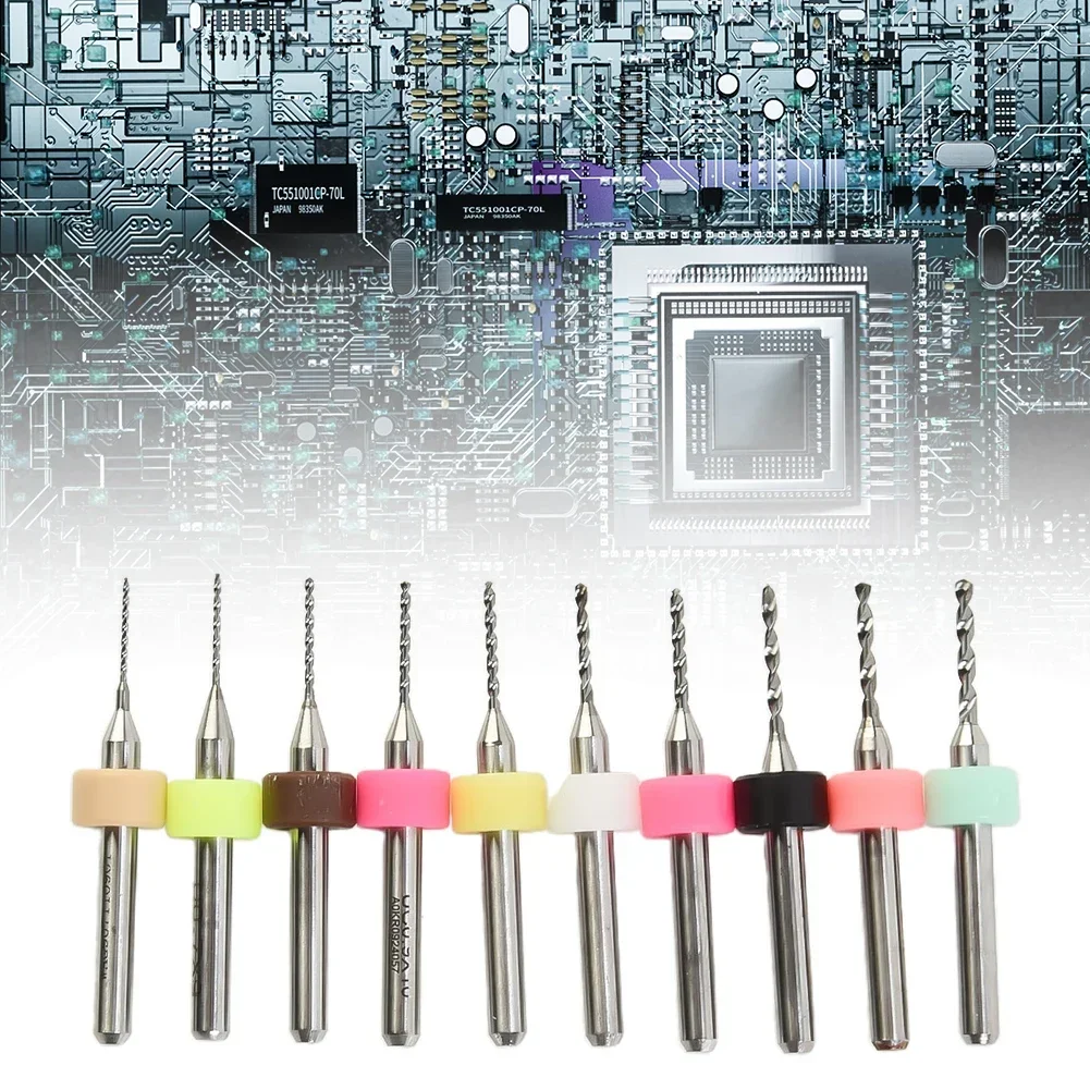 1Set Mata Bor Bit Pengeboran 0.6-1.5Mm CNC Spiral Alur Bor Bit Cetak Papan Sirkuit Keras Paduan PCB Bor Bit Set