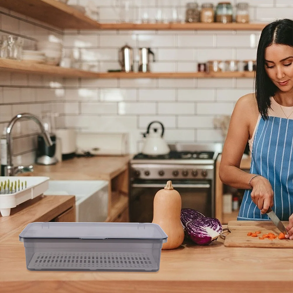 

2Pcs Utensil Holder for Countertop Kitchen Cutlery Drainer Plastic Chopsticks Storage Box with Drain Tray Tableware Organizer