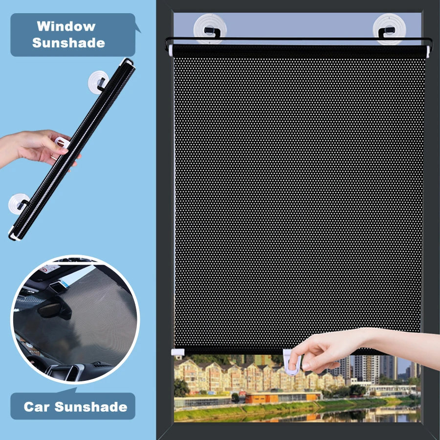 2 persianas enrollables verticales opacas sin taladro, cortinas de ventana que bloquean la luz para decoración interior del hogar