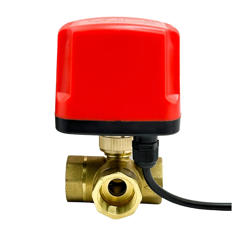 3/4“ 3 Way Waterproof Motorized Ball Valve Electric Ball valve Brass Ball Valve Three Line Two Way Control