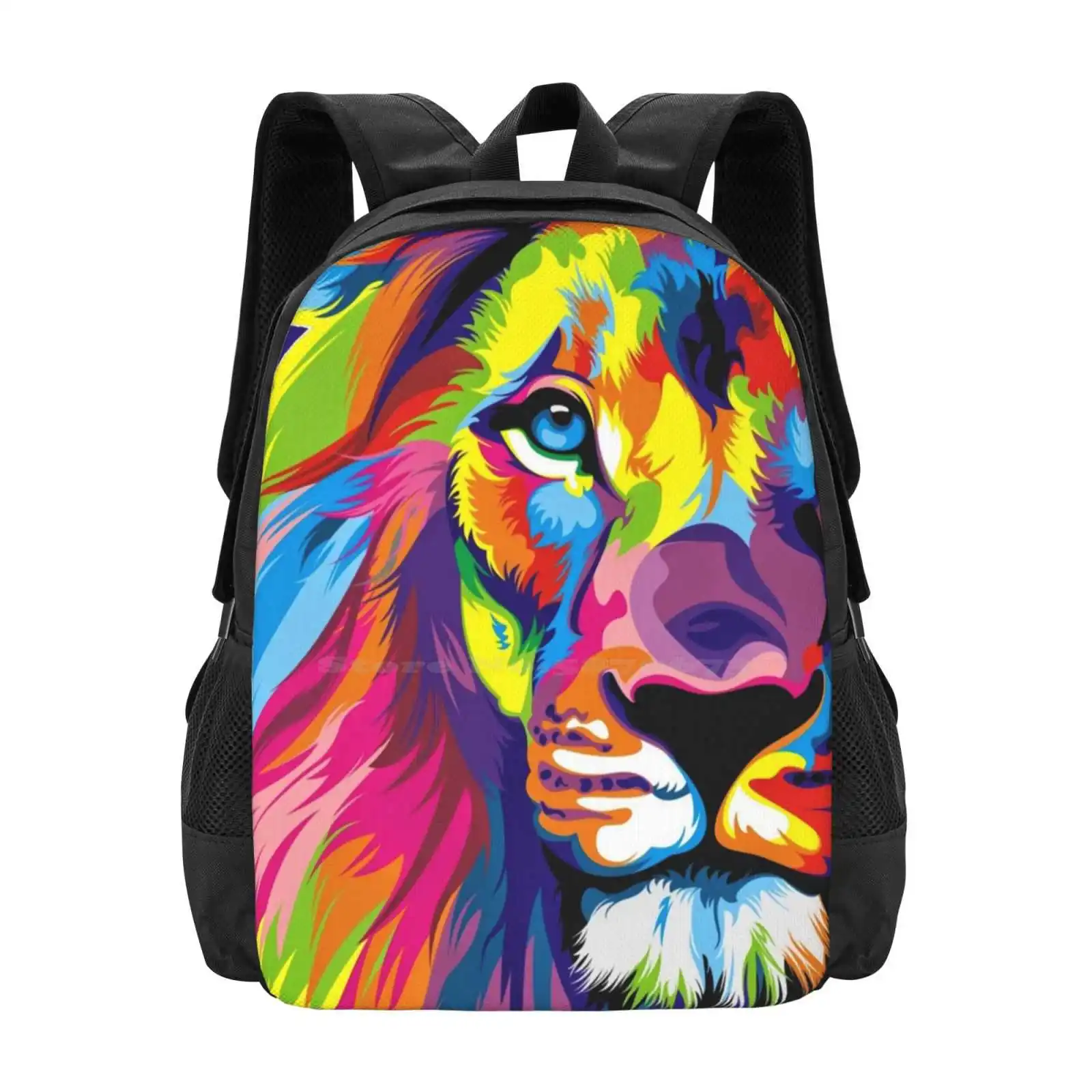 Lion Pride Backpack For Student School Laptop Travel Bag Narnia Aslan Fantasy C S Lewis Pride Colourful Sexuality Gay Lion Love