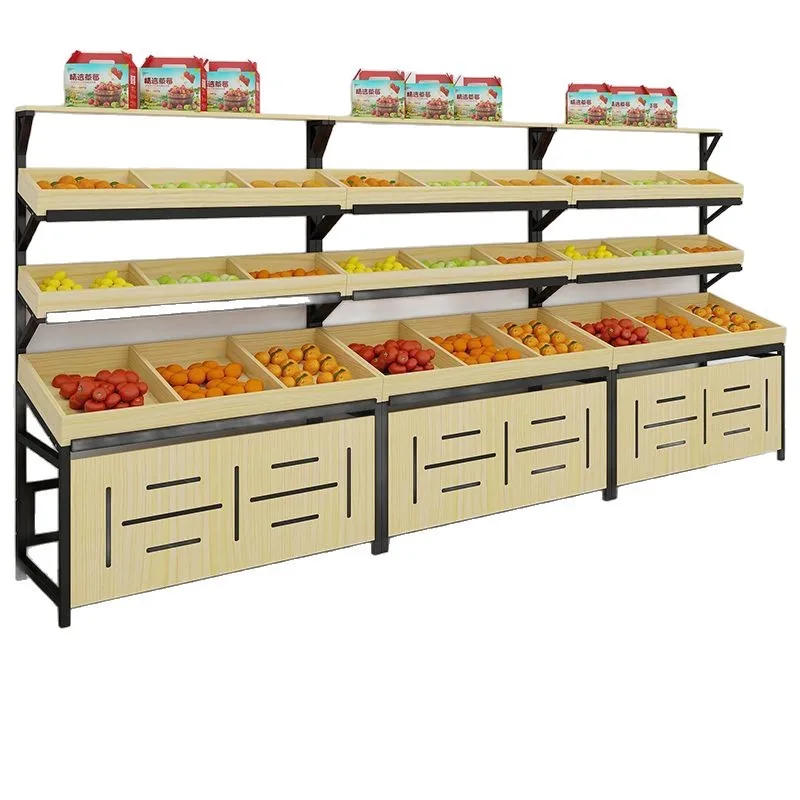 Shelf display rack, fresh supermarket vegetable and fruit store cabinet, multi-layer shelf, fruit display frame