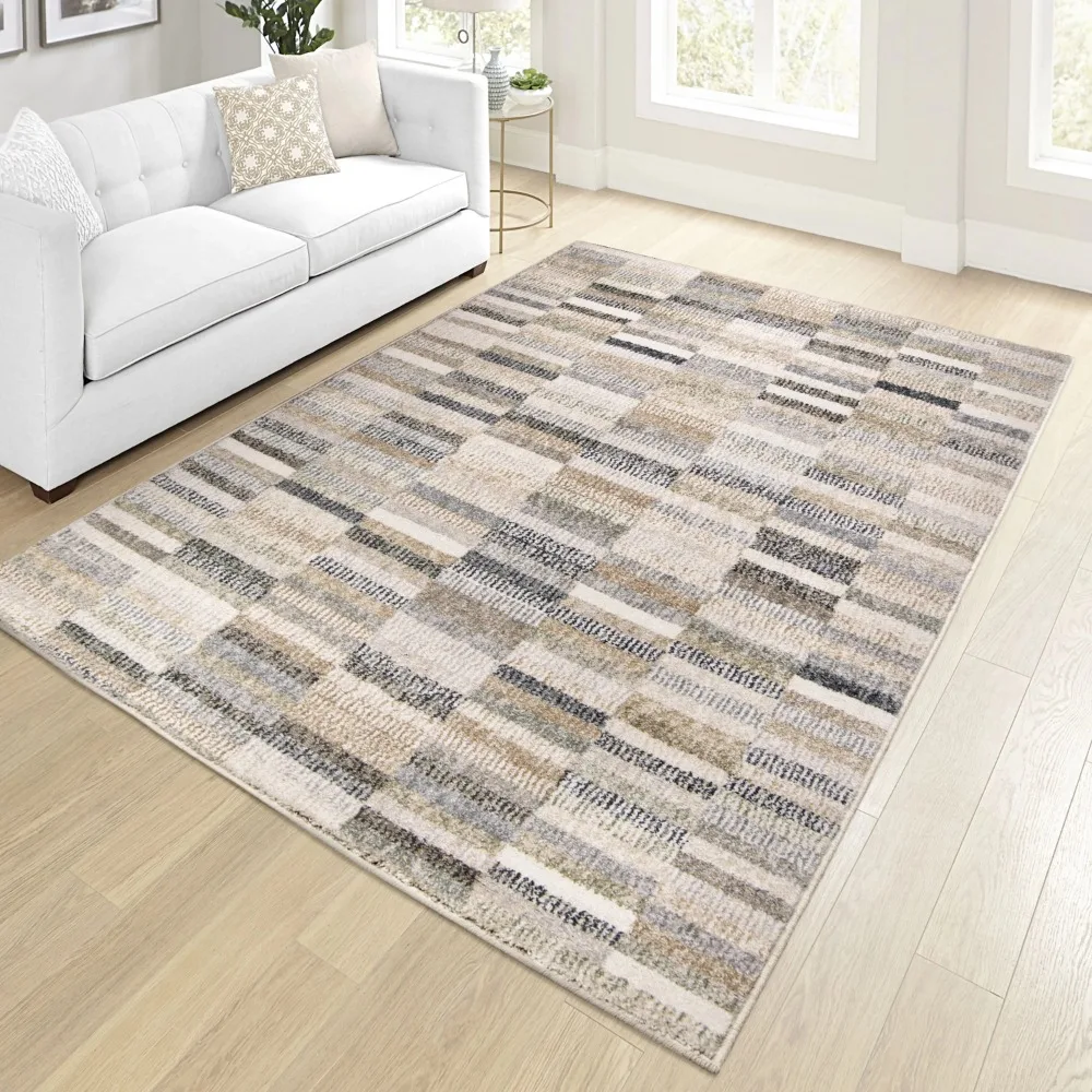 Better Homes & Garden Netural Stripe Area Rug, Grey, 5' x 7'