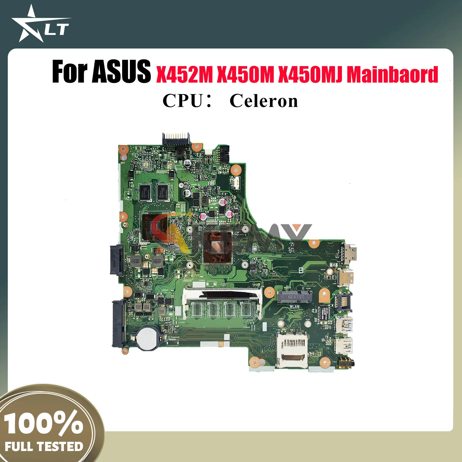 

X450MD Laptop Motherboard For ASUS VivoBook X452M X450MJ X450MD X450M Notebook Mainboard With Celeron CPU tests OK fast shipping