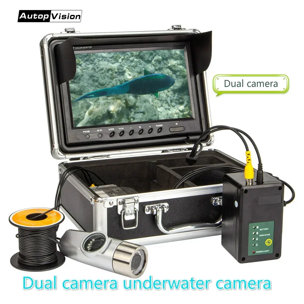 WF21 underwater camera 15m 30m Dual camera with 9inch Screen with IR LED  Camera For Fishing / chimney/well with  DVR Recorder