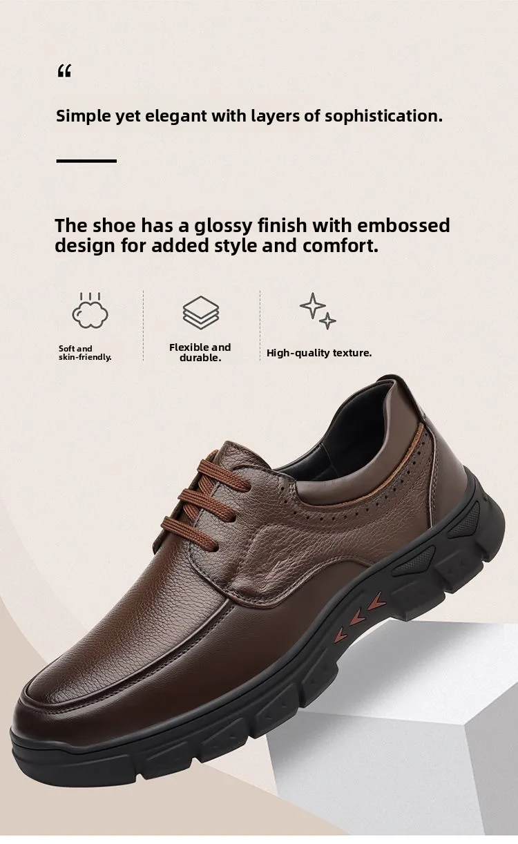 Zapatos Casuales de Cuero para Hombre, Suela Suave Antideslizante, Resistentes al Desgaste, Zapatos Formales de Negocios, Zapatos de Moda para Papá, Cómodos y Transpirables