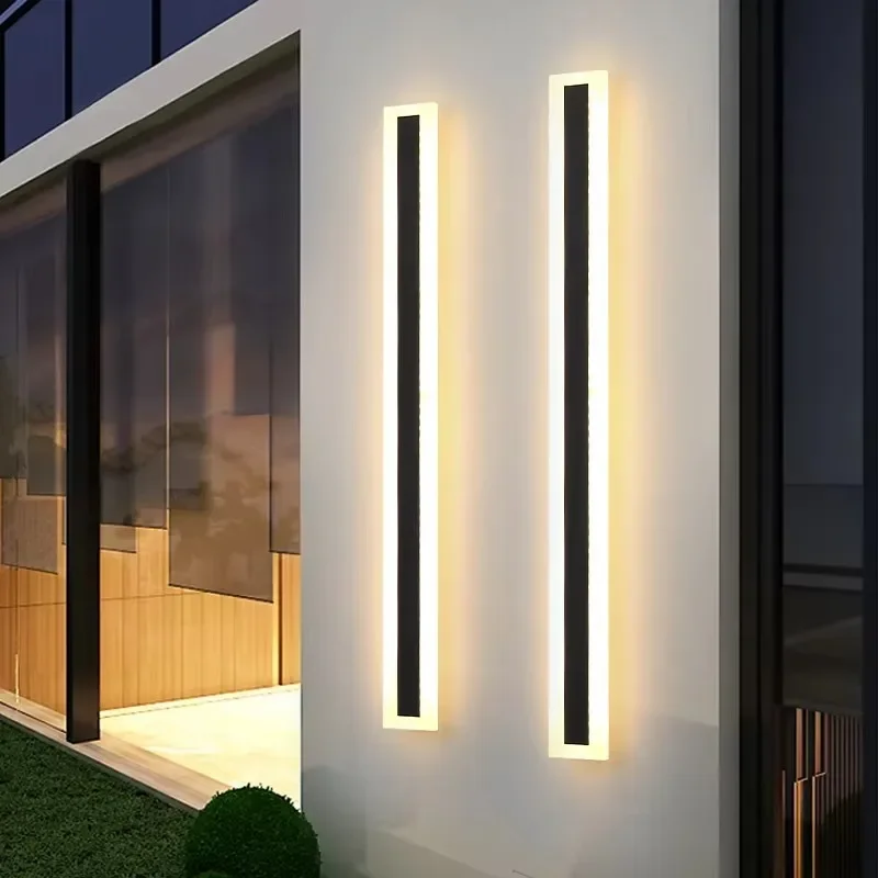 

Outdoor IP65 waterproof Long strip lamp, simple LED wall light suitable for courtyard, villa, gate, garden outdoor decoration