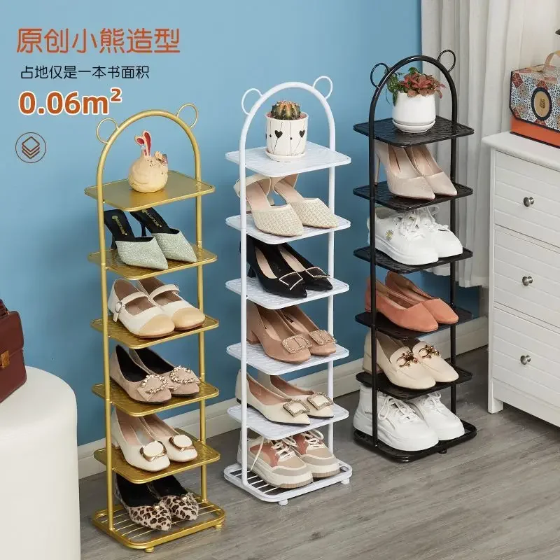 

Shoe Rack Shoes Cabinets Household Simple Door Dust-proof Wrought Iron Narrow Storage Small Shoe Racks Living Room Furniture