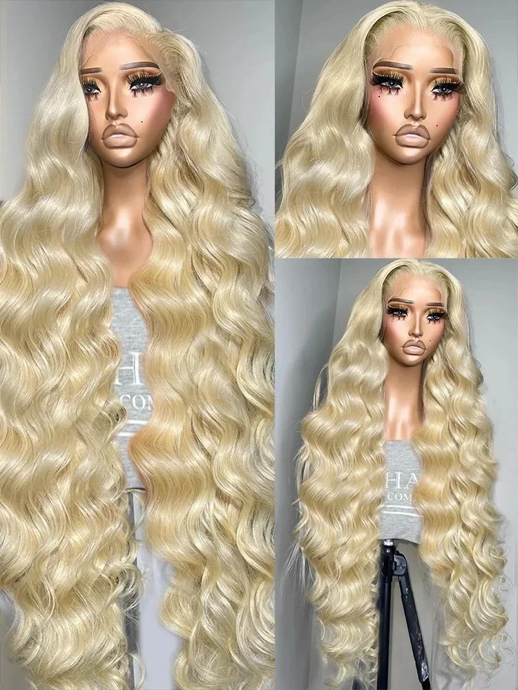 13x4 13x6 360 HD Transparent 613 Lace Frontal Wig Honey Blonde Color Brazilian Raw Body Wave Lace Front Human Hair Wig For Women image 2
