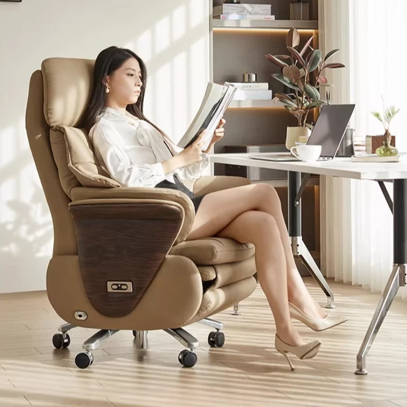 

Premium Electric Massage Executive Chair - Ergonomic Leather Office Desk Chair for Daytime Rest and Prolonged Sitting JT40