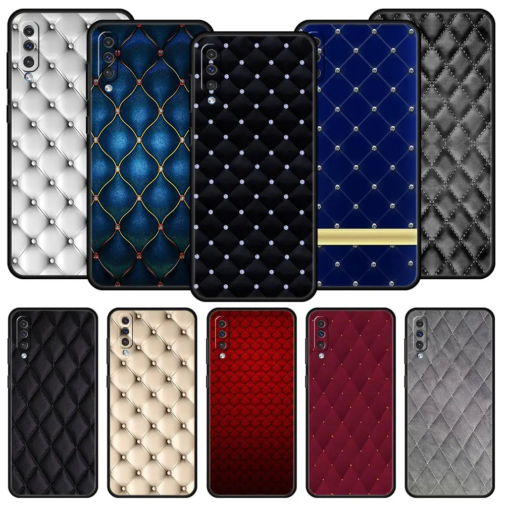Quilted Texture Sofa Pattern Crown Phone Case For Samsung A56 A36 A26 A34 A17 A16 A06 A14 A12 A54 A72 A22 A52 A50 A40 A32 Cover
