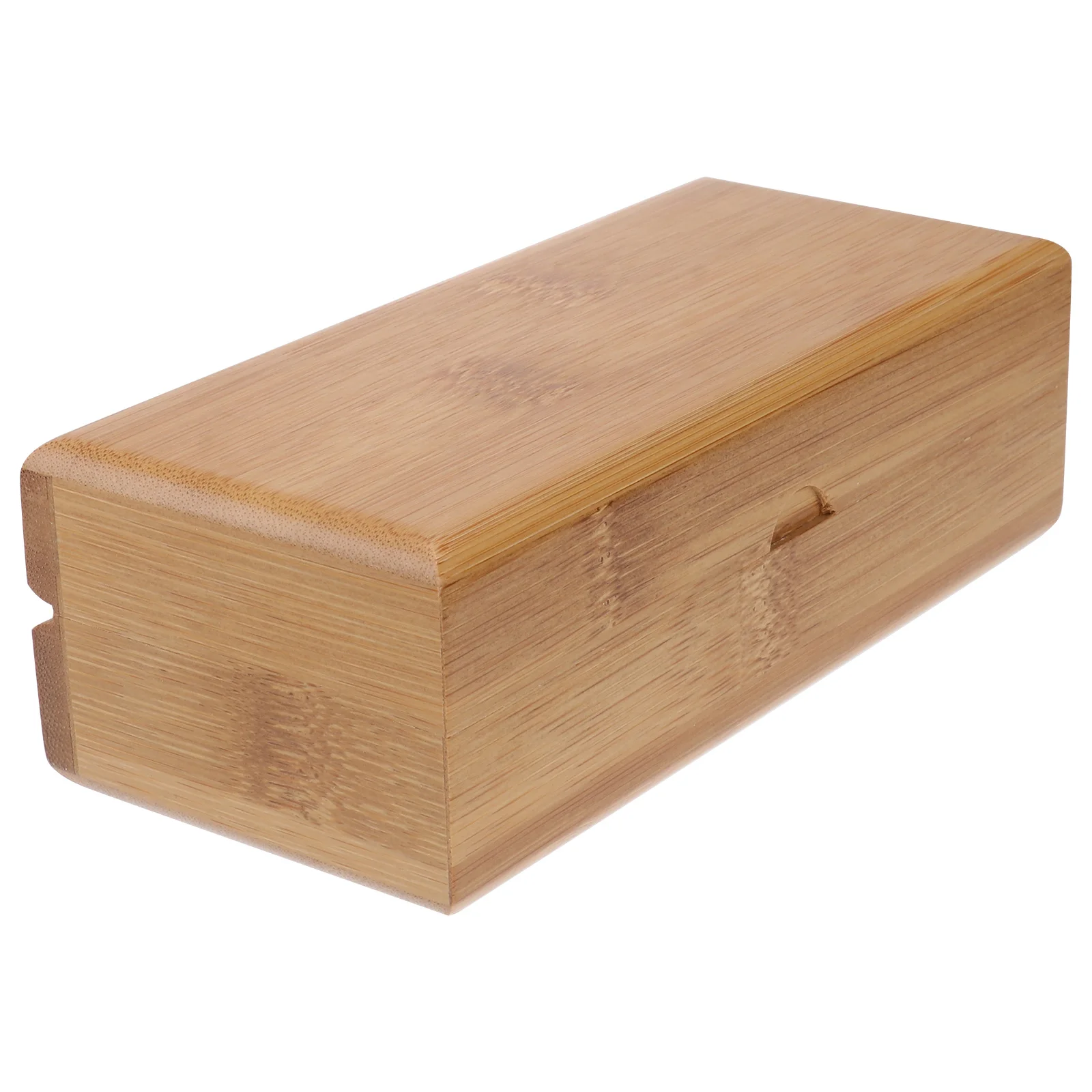 

1pc Wooden Eyeglasses Box Bamboo Grain Simplicity Design Portable Sunglasses Case For Travel Compression Resistant