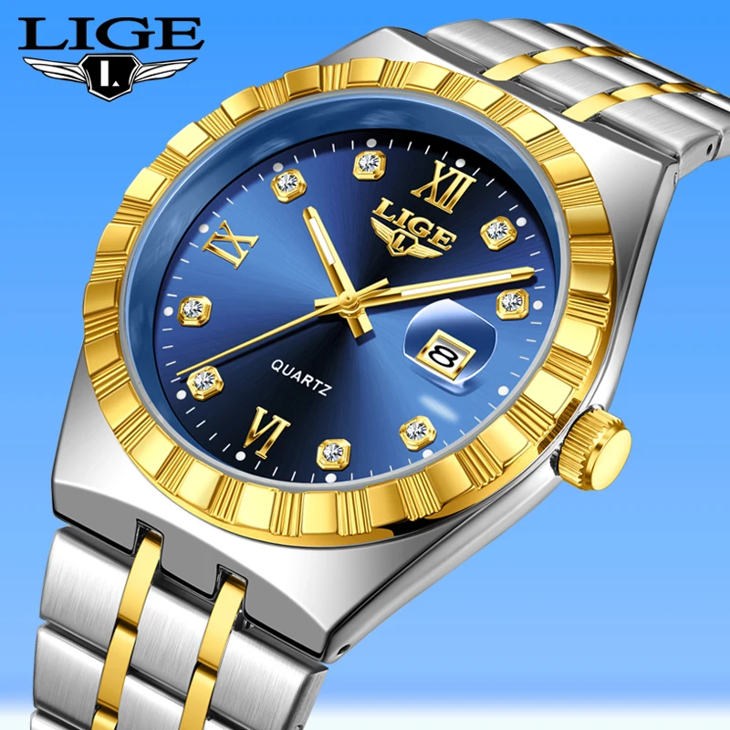 

LIGE 2025 модные часы мужские деловые повседневные роскошные мужские часы 30 м водонепроницаемые светящиеся кварцевые наручные часы с датой Reloj Hombre