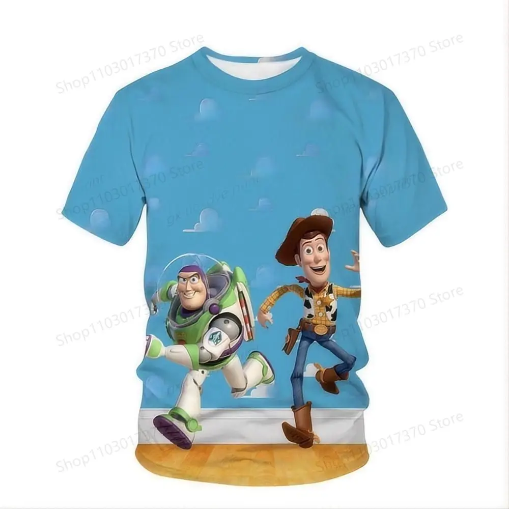 Disney T-Shirts Buzz Lightyear Cartoon Anime Toy Story 3D Printed Streetwear Men Women Fashion Oversized T Shirt Kids Tees Tops