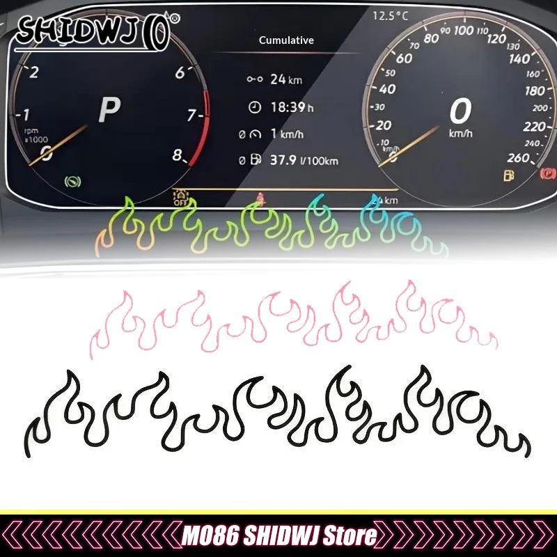 

1PCS Flame Decal Sticker For Car, Laptop, Dashboard, Mirror - Gift, Mirror Decoration | Vibrant Flame Design