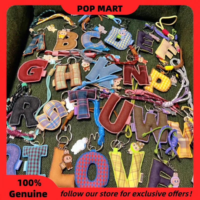 

Authentic Pop Mart The Monsters Pin For Love Series Blind Box Letter Pendant Bag Pendant Labubu Keychain Mystery Box As Gifts