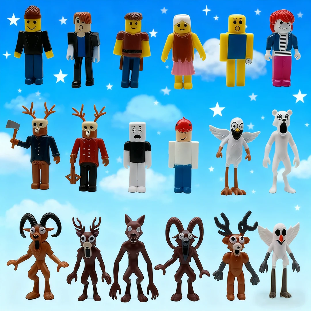 18個/セット 森の99夜 フィギュアセット プラスチック製おもちゃギフト フクロウ ヤギ オオカミ 鹿 - 森の動物と自然をテーマにしたコレクタブル