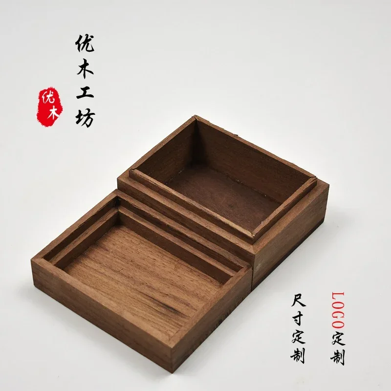 

Black Walnut Wood Rectangle Tea Jewel Figue Handicraft Article Storage Box Gift Packing Luxury Goods