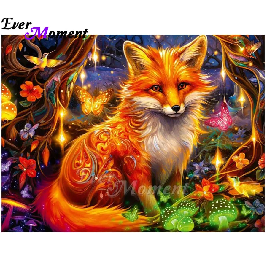 

Алмазная вышивка Ever Moment Fox: Грибы, птицы и цветы. Набор для творчества своими руками со стразами. Детское хобби. ASF3108