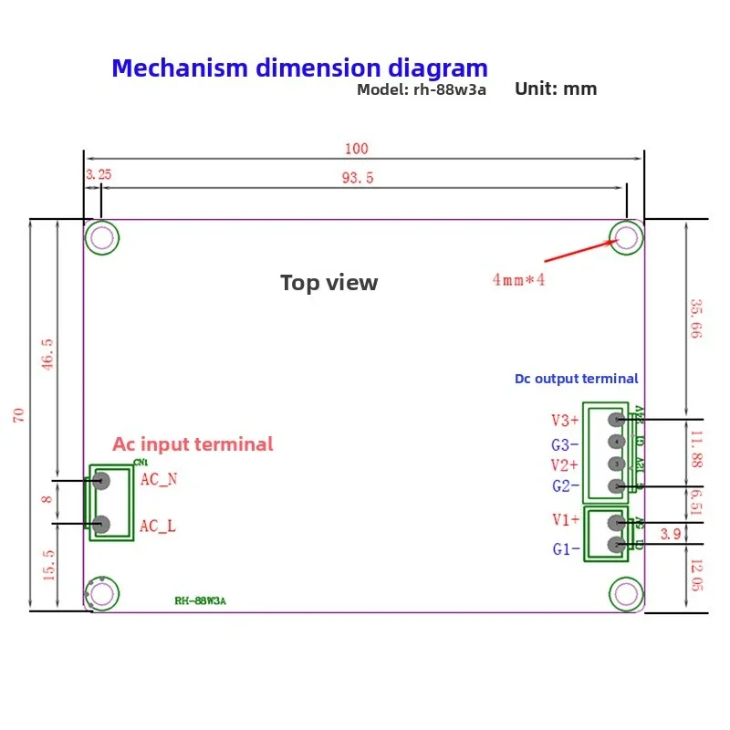 88W Three Groups Isolated DC-DC Buck Module Multi Output 5V 12V 24V Constant Voltage Step Down Power Supply Board