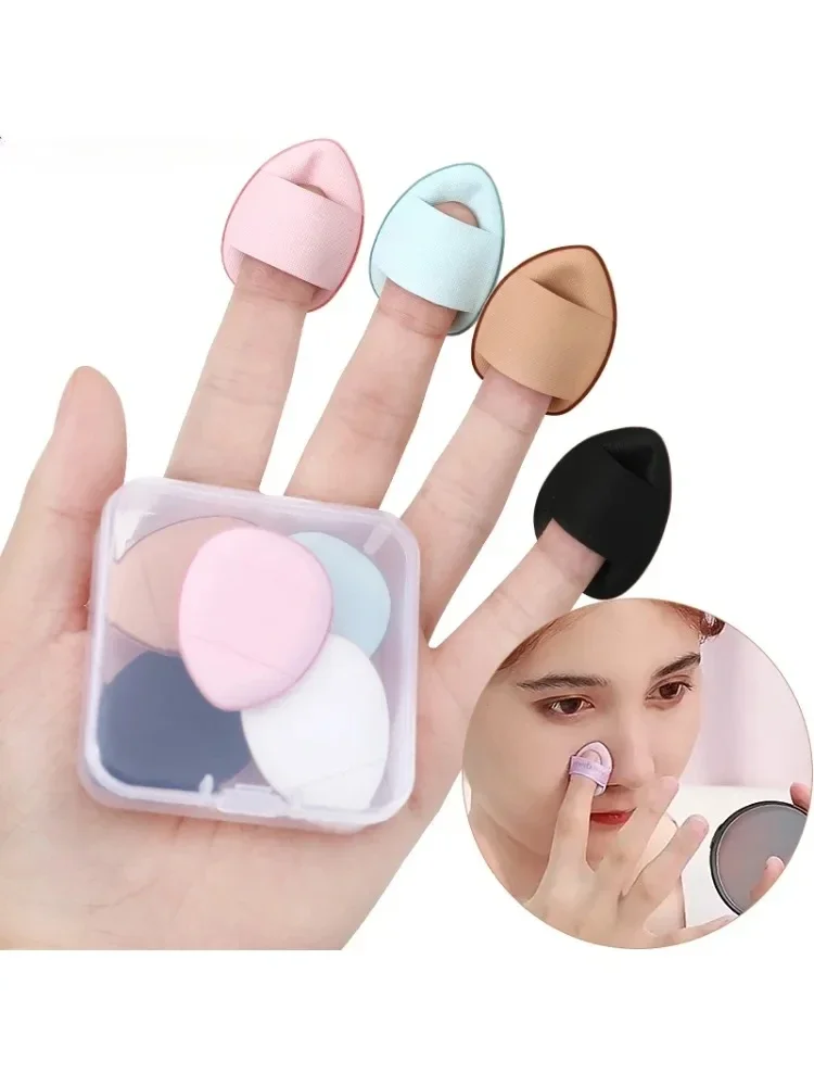 5/10 pçs mini dedo puff fundação pequena almofada de ar em pó esponja rosto corretivo bb creme aplicador cosmético ferramentas de maquiagem