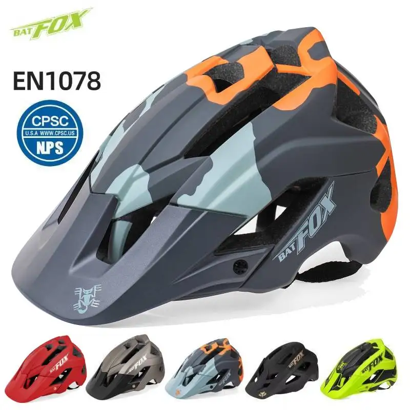 BATFOX MTB Cycling Helmet Integrated DH Mountain Bike Bicycle Helmet Safety Cap Sport Road Bike Race Off-Road Helmet Women Men