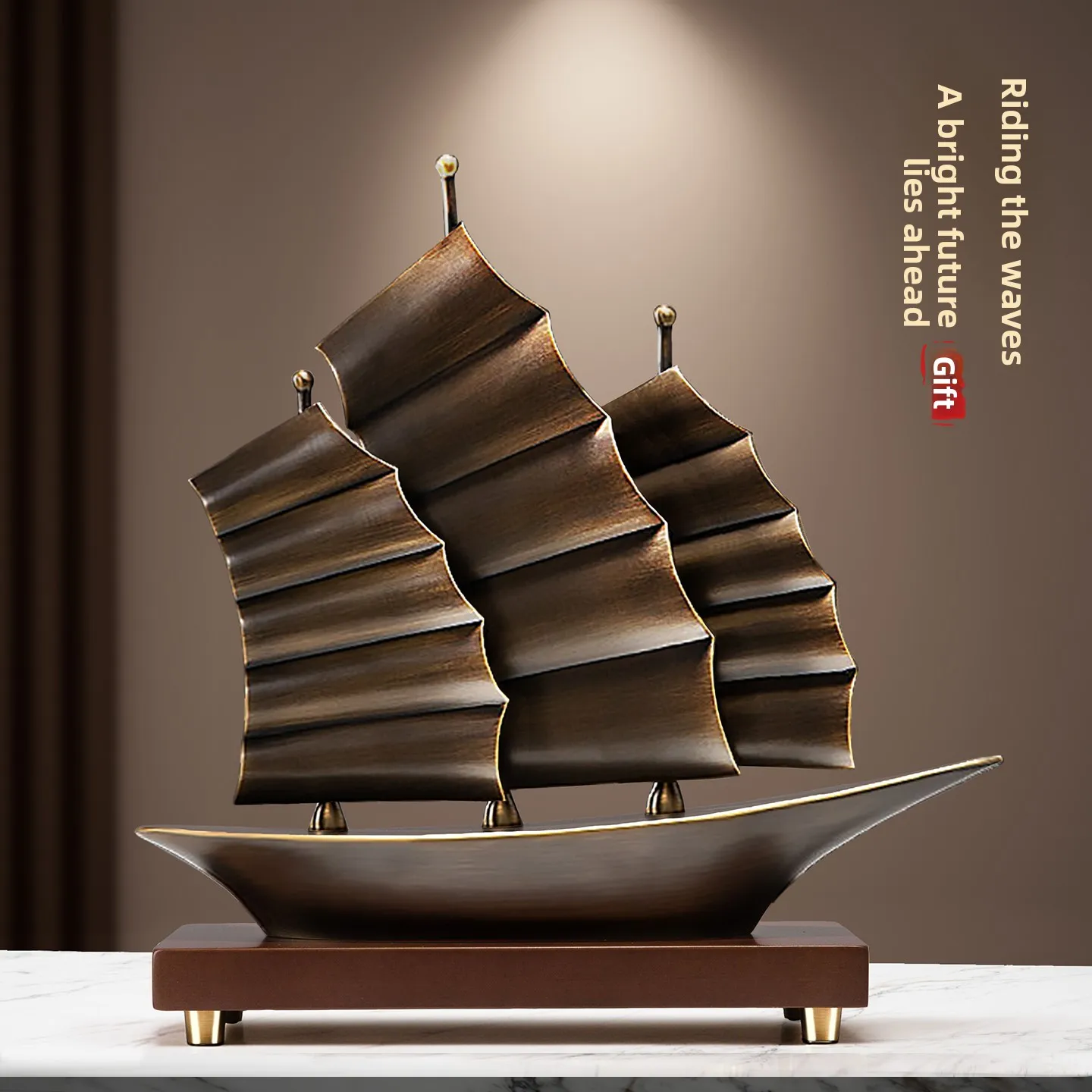 LMM smooth sailing sailing copper office leading high-end desktop decorations
