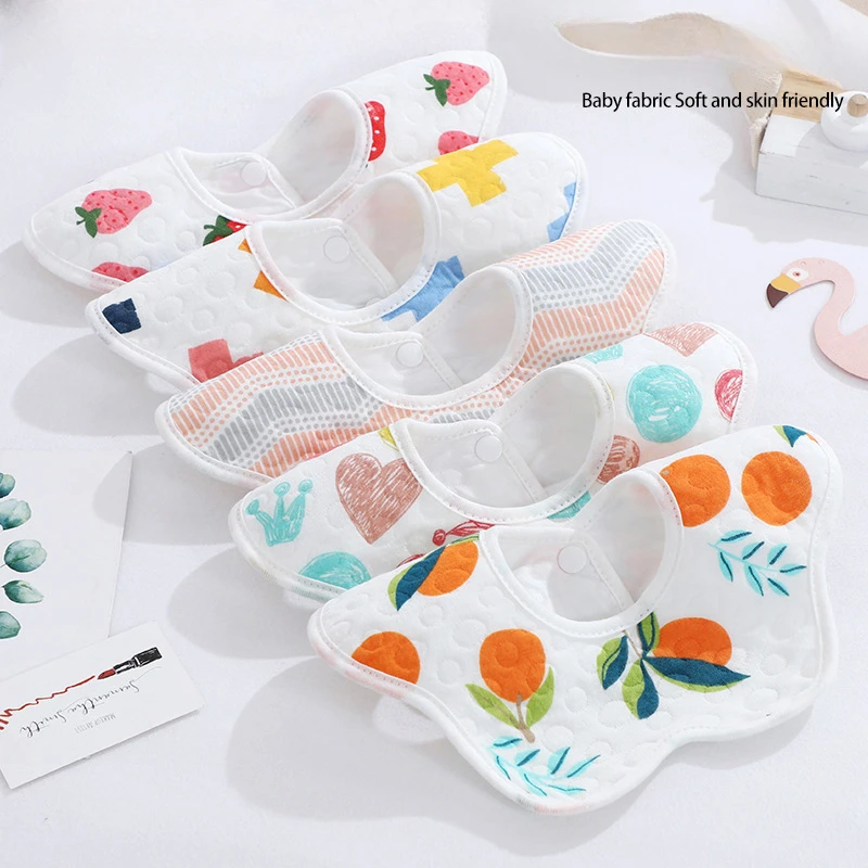 Cotton Waterproof Baby Bibs 360 Degree Rotation Bandanas Burp Cloths Cotton Stuff For Newborn Boy Girl Saliva Towels Feeding Bib